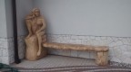 rzeźba ławka akt kobiety